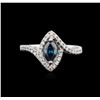 Image 1 : 14KT White Gold 0.75ctw Blue Diamond Ring