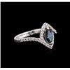 Image 2 : 14KT White Gold 0.75ctw Blue Diamond Ring