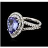 Image 2 : 14KT White Gold 3.22ct Tanzanite and Diamond Ring