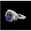 Image 2 : 14KT White Gold 2.24ct Tanzanite and Diamond Ring