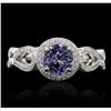 Image 1 : 18KT White Gold 1.19ct Tanzanite and Diamond Ring