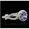 Image 2 : 18KT White Gold 1.19ct Tanzanite and Diamond Ring