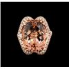 Image 1 : 16.04ct Morganite and Diamond Ring - 14KT Rose Gold