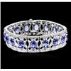 Image 1 : 14KT White Gold 21.12ctw Tanzanite and Diamond Bracelet