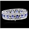 Image 2 : 14KT White Gold 21.12ctw Tanzanite and Diamond Bracelet