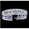 Image 3 : 14KT White Gold 21.12ctw Tanzanite and Diamond Bracelet