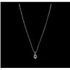 Image 2 : 14KT White Gold 0.50ct Aquamarine and Diamond Pendant With Chain
