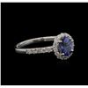 Image 2 : 0.80ct Tanzanite and Diamond Ring -14KT White Gold