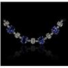 Image 1 : 14KT White Gold 51.10ctw Tanzanite and Diamond Necklace