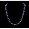 Image 2 : 14KT White Gold 51.10ctw Tanzanite and Diamond Necklace