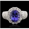 Image 1 : 14KT White Gold 3.94ct Tanzanite and Diamond Ring