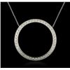 Image 1 : 14KT White Gold 1.96ctw Diamond Pendant With Chain