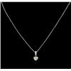 Image 1 : GIA Cert 1.17ctw Diamond Pendant With Chain - 14KT White Gold