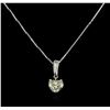 Image 2 : GIA Cert 1.17ctw Diamond Pendant With Chain - 14KT White Gold