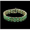 Image 1 : 14KT Yellow Gold 28.52ctw Emerald Bracelet