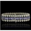 Image 2 : 10KT White Gold 20.84ctw Tanzanite and Diamond Bracelet