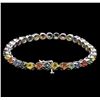 Image 2 : 10.58ctw Multi Color Sapphire Bracelet - 14KT White Gold