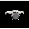 Image 1 : 14KT White Gold 3.11ctw Black Diamond Ring