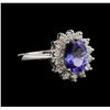 Image 2 : 3.00ct Tanzanite and Diamond Ring - 18KT White Gold