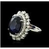 Image 2 : 14KT White Gold 16.15ct Sapphire and Diamond Ring
