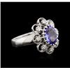 Image 2 : 1.73ct Tanzanite and Diamond Ring - 14KT White Gold