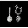Image 2 : 14KT White Gold 1.24ctw Diamond Earrings