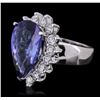 Image 2 : 14KT White Gold GIA Certified 8.26ct Tanzanite and Diamond Ring