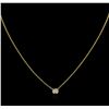 Image 1 : 14KT Yellow Gold 0.30ct Diamond Solitaire Necklace