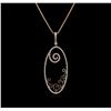 Image 2 : 14KT Rose Gold 0.69ctw Diamond Pendant With Chain