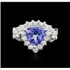 Image 1 : 14KT White Gold 2.01ct Tanzanite and Diamond Ring