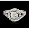 Image 1 : 14KT White Gold 1.60ctw Diamond Ring