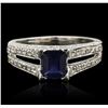 Image 1 : 14KT White Gold 1.00ct Sapphire and Diamond Ring