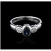 Image 1 : 14KT White Gold 1.00ct Sapphire and Diamond Ring