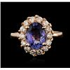 Image 1 : 14KT Rose Gold 2.68ct Tanzanite and Diamond Ring