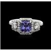 Image 1 : 18KT White Gold 1.41ct Tanzanite and Diamond Ring