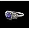 Image 2 : 18KT White Gold 1.41ct Tanzanite and Diamond Ring