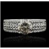 Image 1 : 18KT White Gold 1.58ctw Diamond Ring