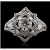 Image 1 : 18KT White Gold 1.62ctw Diamond Ring