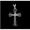Image 2 : 0.370ctw Diamond Cross Pendant - 14KT White Gold