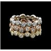 Image 1 : 1.42ctw Diamond Stackable Rings - 14KT Tri Color Gold