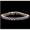 Image 1 : 13.60ctw Tanzanite Bracelet - 14KT Yellow Gold