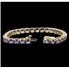 Image 3 : 13.60ctw Tanzanite Bracelet - 14KT Yellow Gold