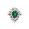 Image 1 : 18KT White Gold GIA Certified 1.50ct Emerald and Diamond Ring