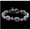Image 2 : 14KT White Gold 13.14ctw Tanzanite and Diamond Bracelet