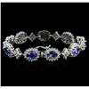 Image 3 : 14KT White Gold 13.14ctw Tanzanite and Diamond Bracelet