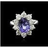 Image 1 : 14KT White Gold 2.80ct Tanzanite and Diamond Ring