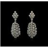 Image 1 : 4.70ctw Diamond Dangle Earrings - 14KT White Gold
