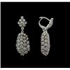 Image 2 : 4.70ctw Diamond Dangle Earrings - 14KT White Gold