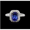 Image 1 : 14KT White Gold 1.97ct Tanzanite and Diamond Ring