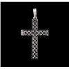 Image 2 : 0.80ctw Diamond Cross Pendant - 14KT White Gold